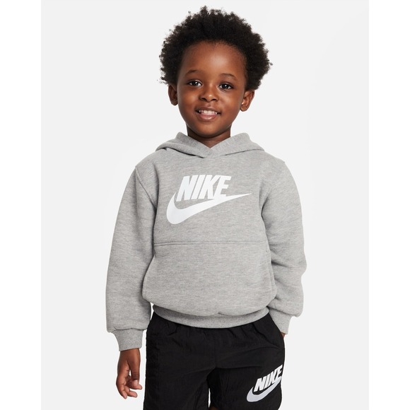Nike kids Hoodie Club Fleece Gray M Sweatshirt Pullover like new - Picture 2 of 13